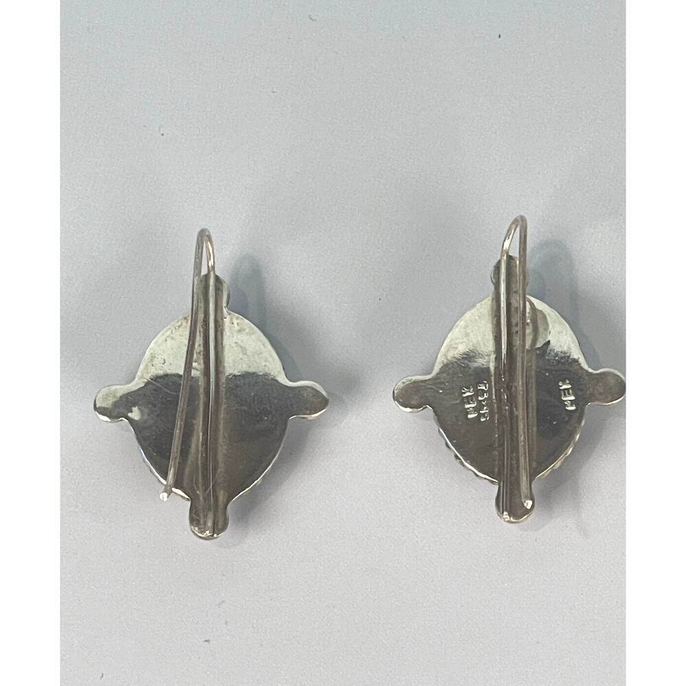 Taxco Mexico 925 Sterling Onyx Rope Bead Drop Hook Earrings 11.5g - Picture 3 of 7